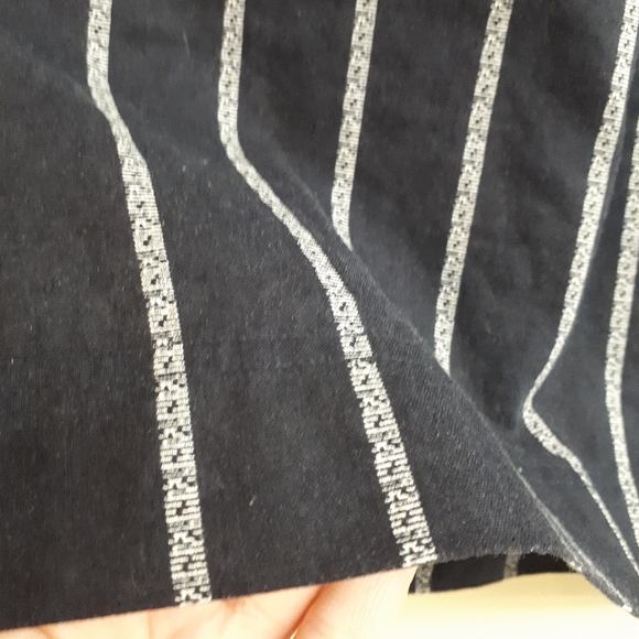 PARAPHRASE Pencil Skirt with Belt in Navy Blue Pinstripe - Picture 6 of 10